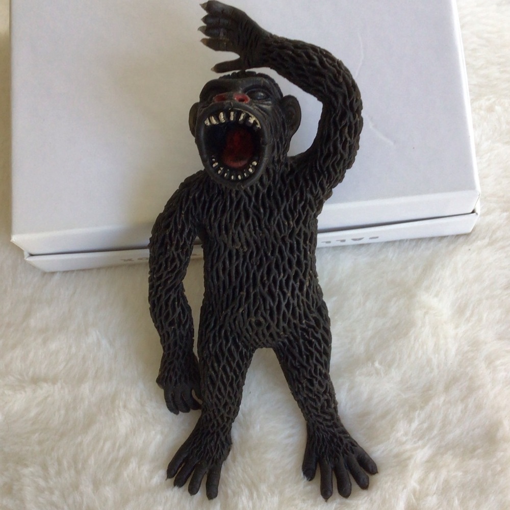 VTG Black and Red Gorilla King Kong Rubber Oily Figurine
